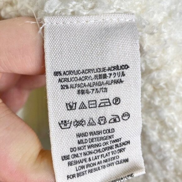 Free  People Lofty Ivory Oversized V Neck Alpaca Blend Sweater - Picture 9 of 9